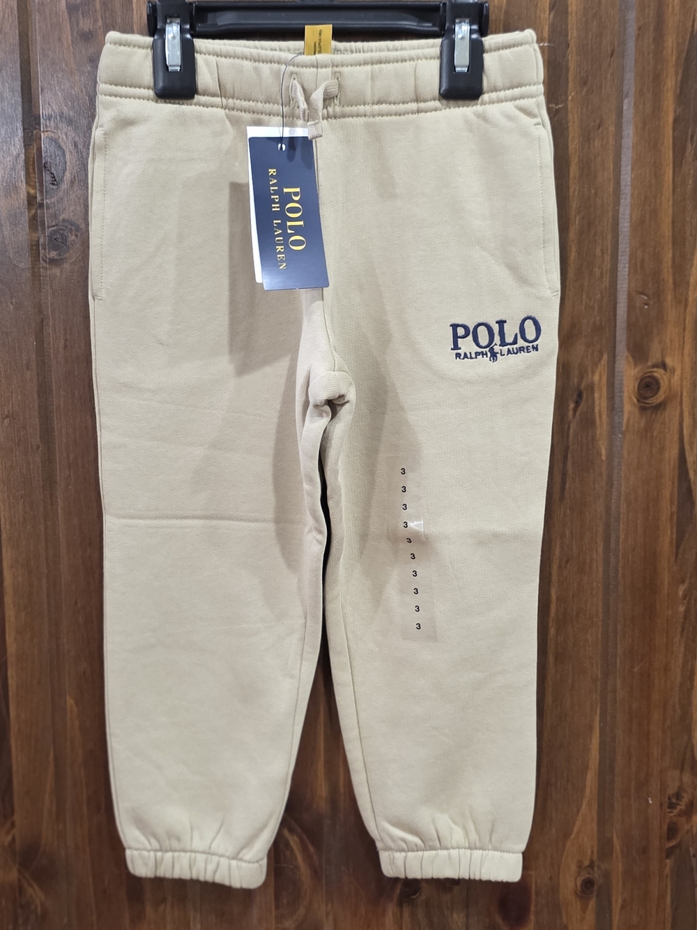 Ralph Lauren Kids Beige Elastic-Waist Sweatpants